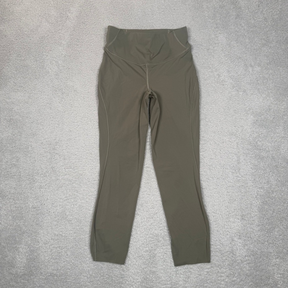 Lululemon High Rise 7/8 Length Athletic Leggings Olive Green Taupe Size 6 Yoga